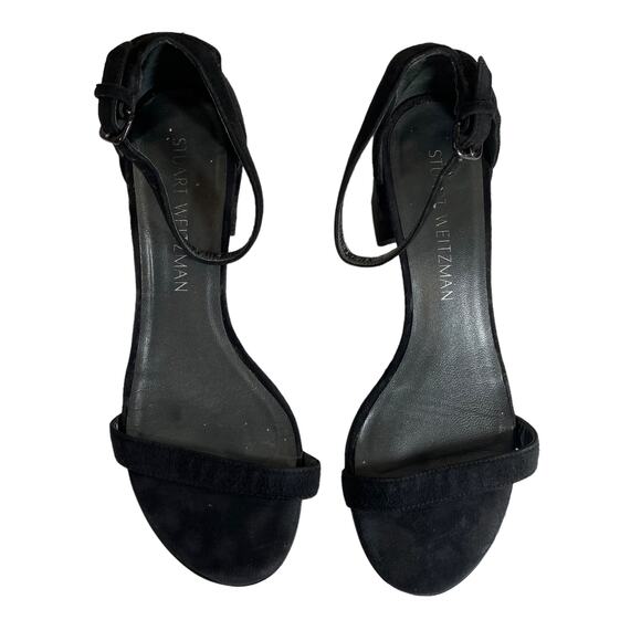 STUART WEITZMAN Women's Nearlynude Ankle Strap Sandal Black Size 5 - Picture 3 of 10